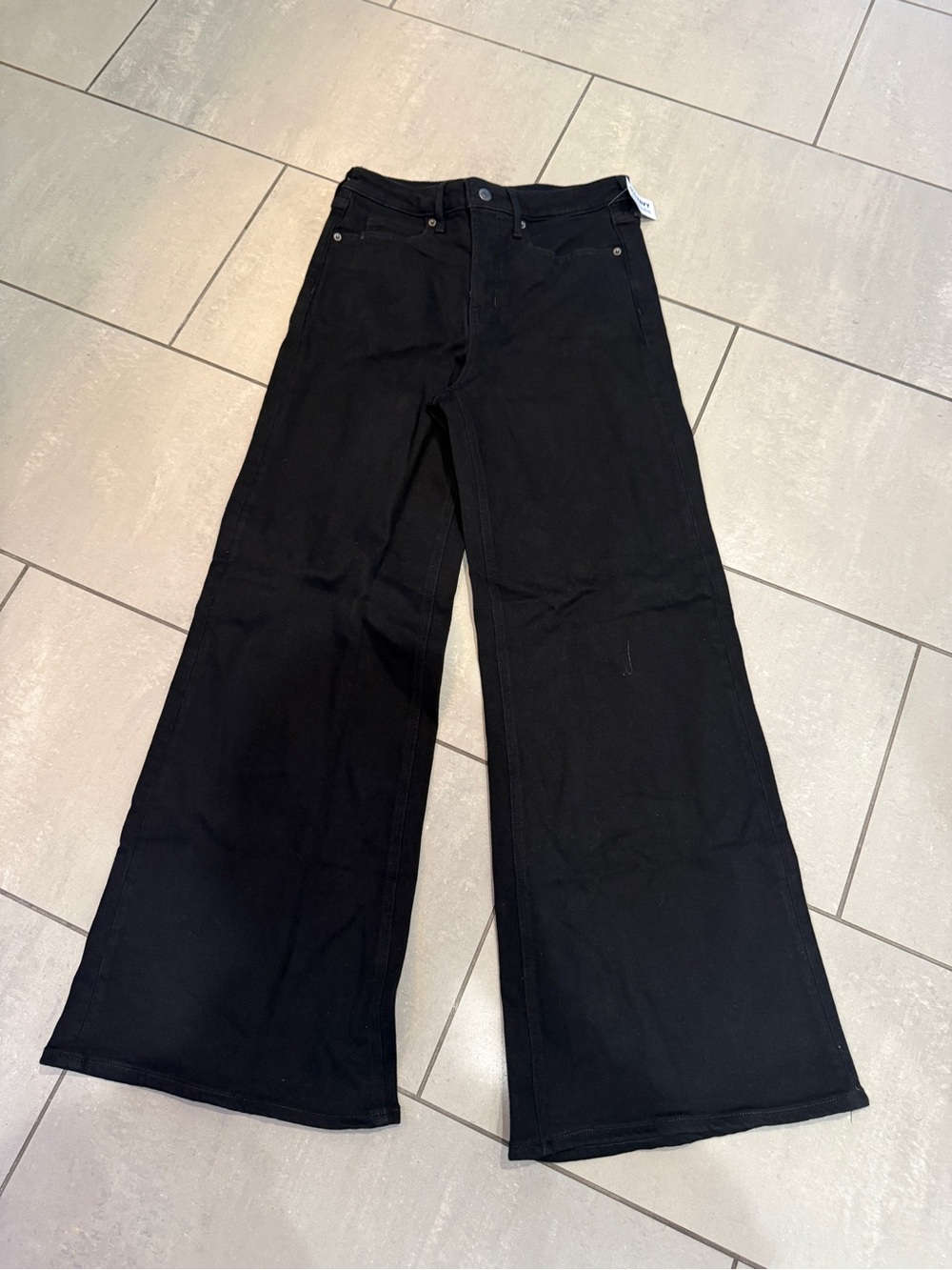 Old Navy Super Wide Leg Black Women's Jeans - Classic High-Rise